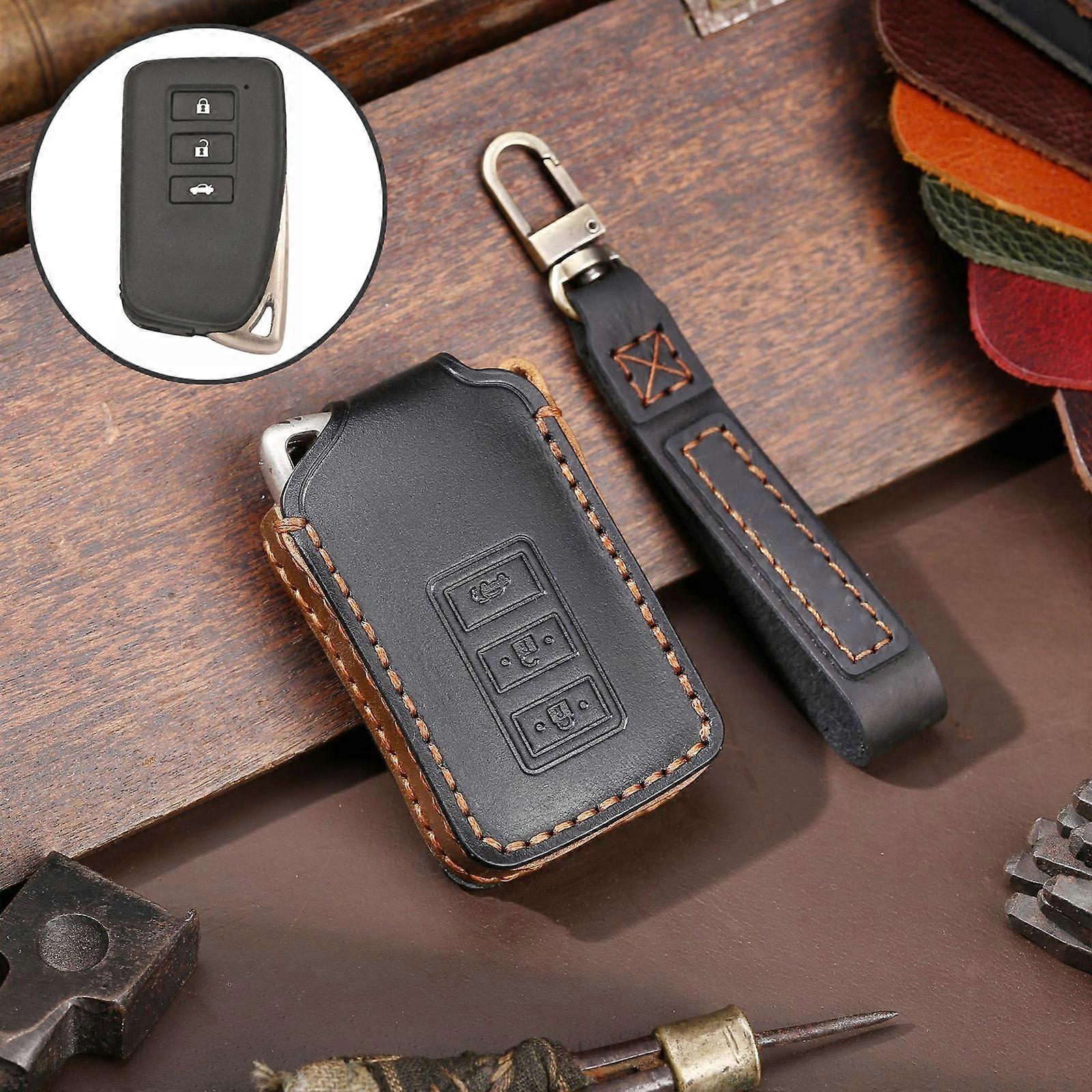 For Lexus 3-button Hallmo Car Cowhide Leather Key Protective Cover Key Case