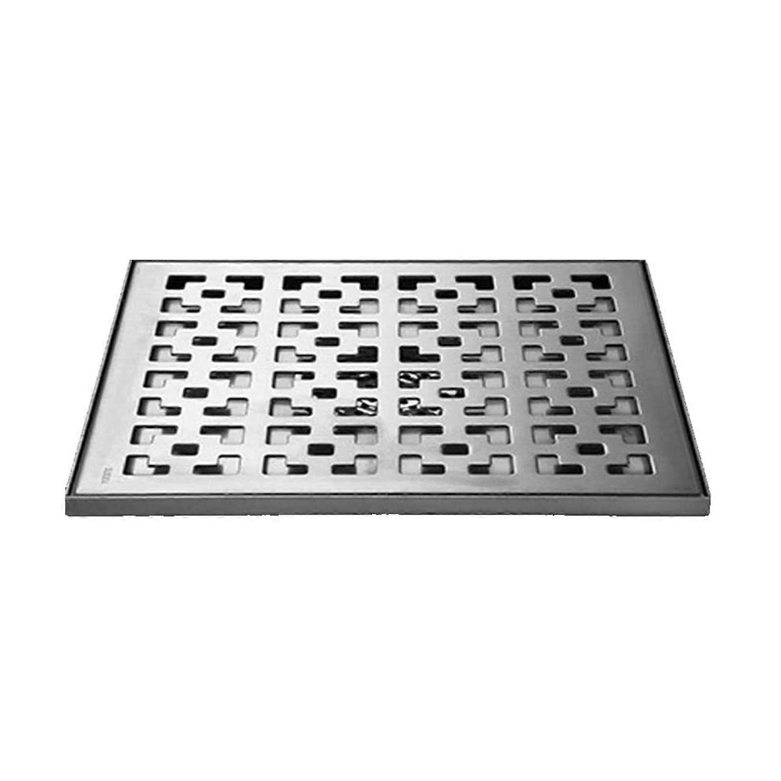 Yzfei Quadratischer gebürsteter Duschablauf, Duschabfluss für das Badezimmer, Siphonabdeckung, 20 * 2 MM[