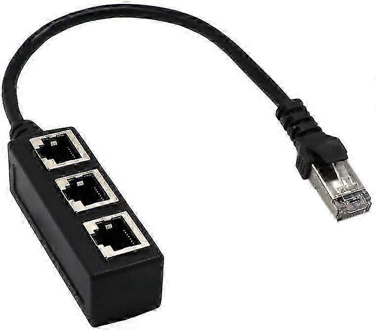 Network 1 to 3 Port Ethernet Adapter Cable - Splitter for Ethernet One-to-Three Extension-Yvan
