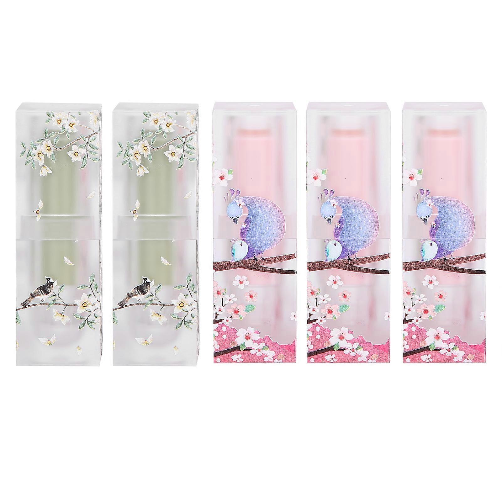 Pack of 5 empty lip balm tubes with caps