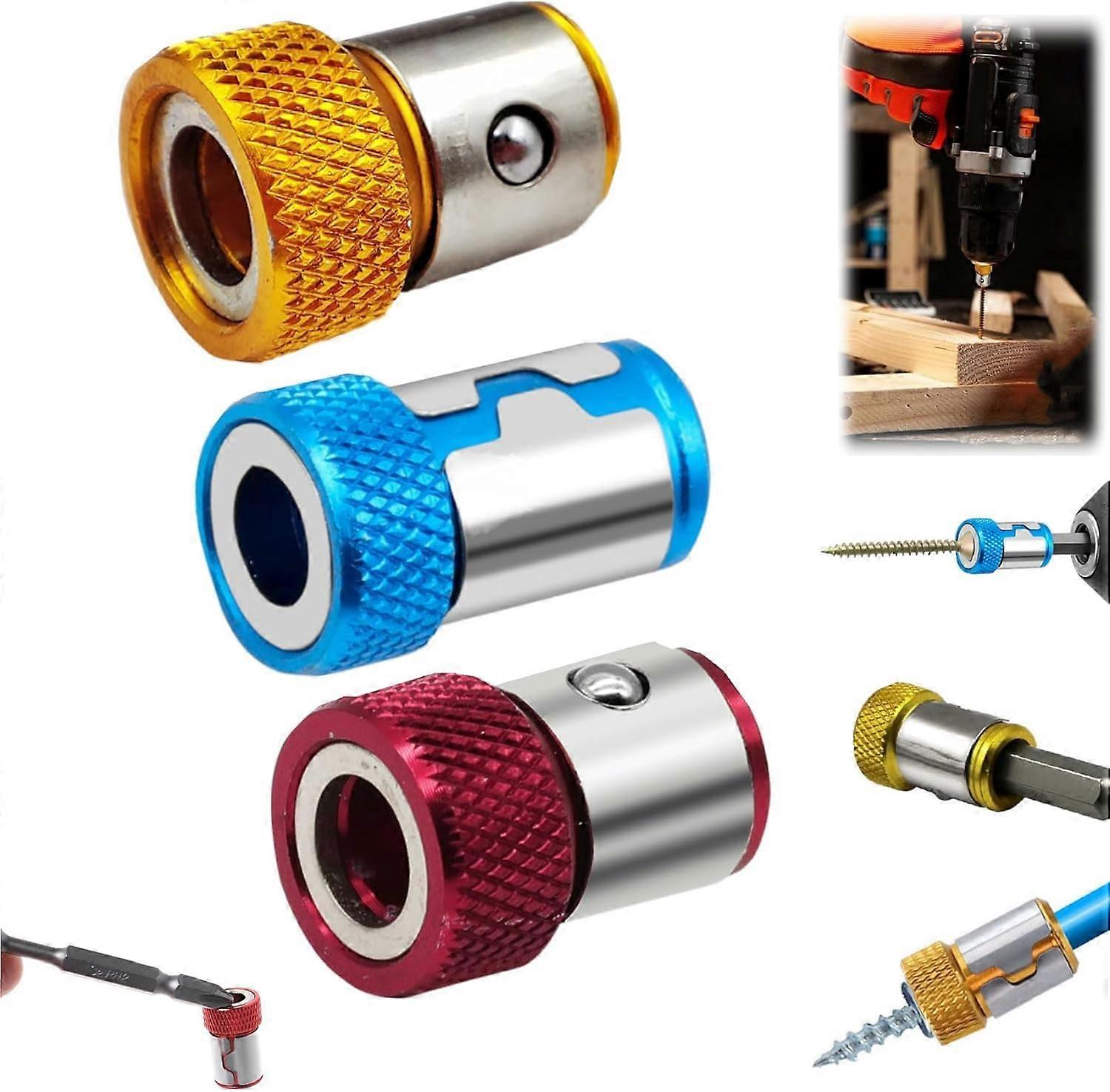 12PCS Magnetic Screwdriver Head Ring Set, Compatible Upgrade Tool for Hex Screwdrivers, Removable Magnetizer