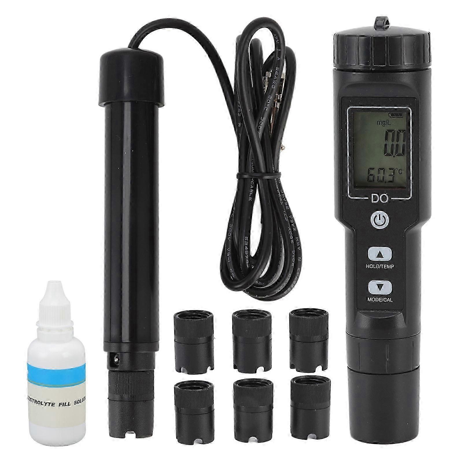 Digital Screen Detachable Probe Dissolved Oxygen Meter for Aquarium Experiment Research No Backlit