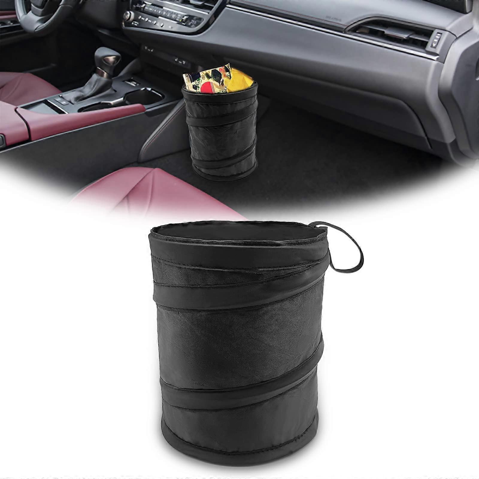 Oxford Cloth Pop Up Car Garbage Bag, Black, Collapsible Hanging Trash Bin, 1 Pack, Compact Design for Vehicles
