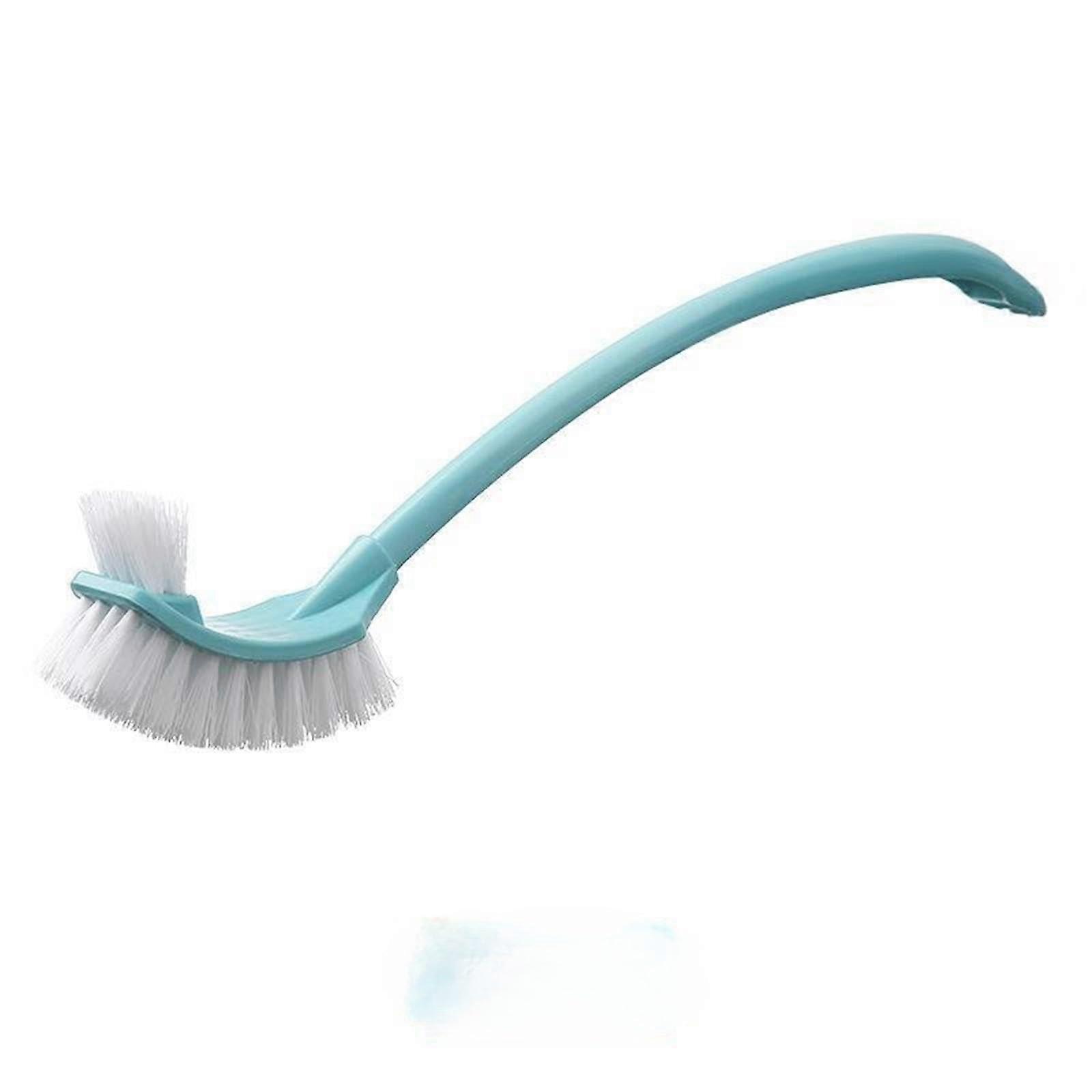Simple toilet brush double-sided cleaning brush with long handle 6 colors optional, 1 piece/pack (light blue)