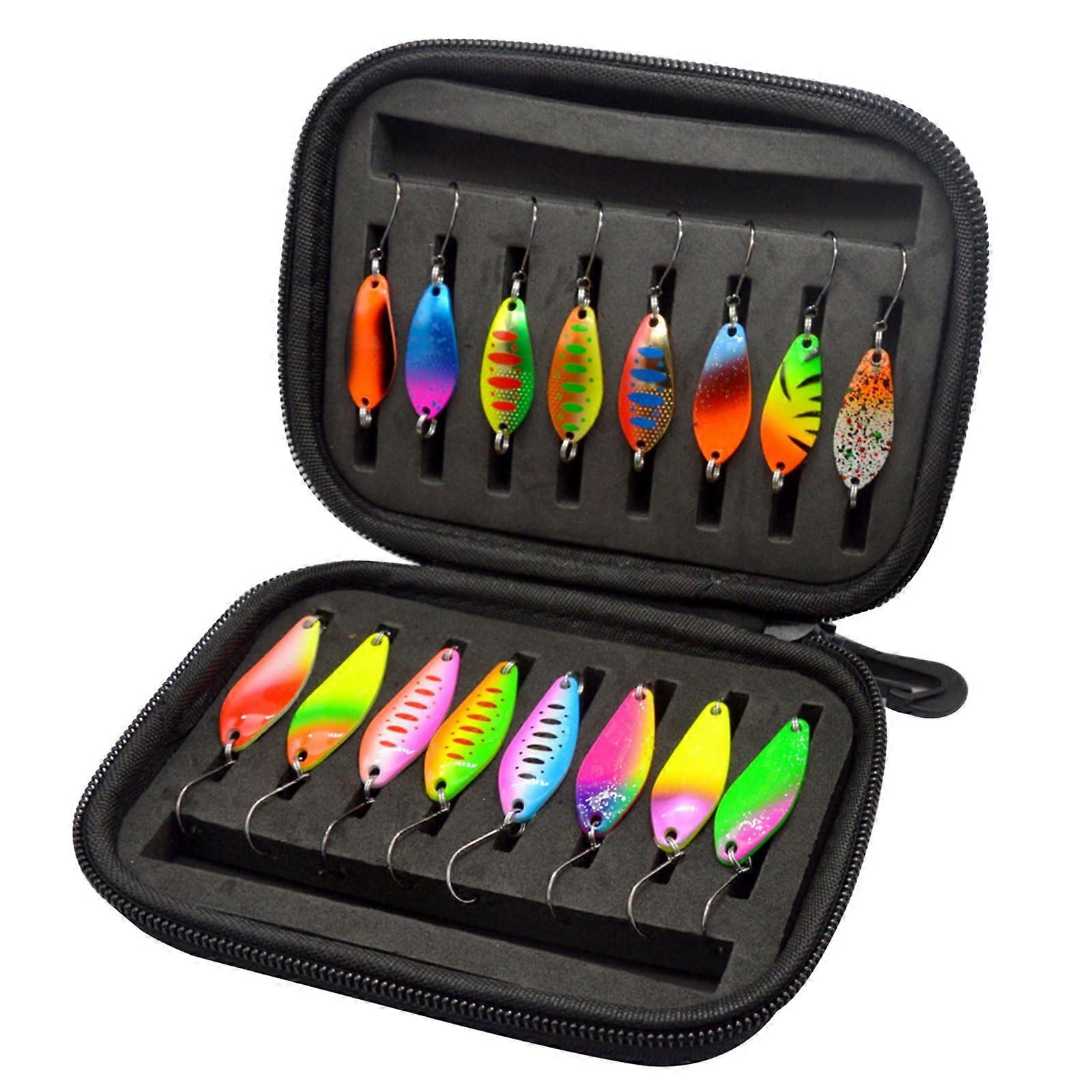 Spinner Baits 16 Pieces Metal Colorful Set For Trout Fishing Lures With Hooks Crankbaits