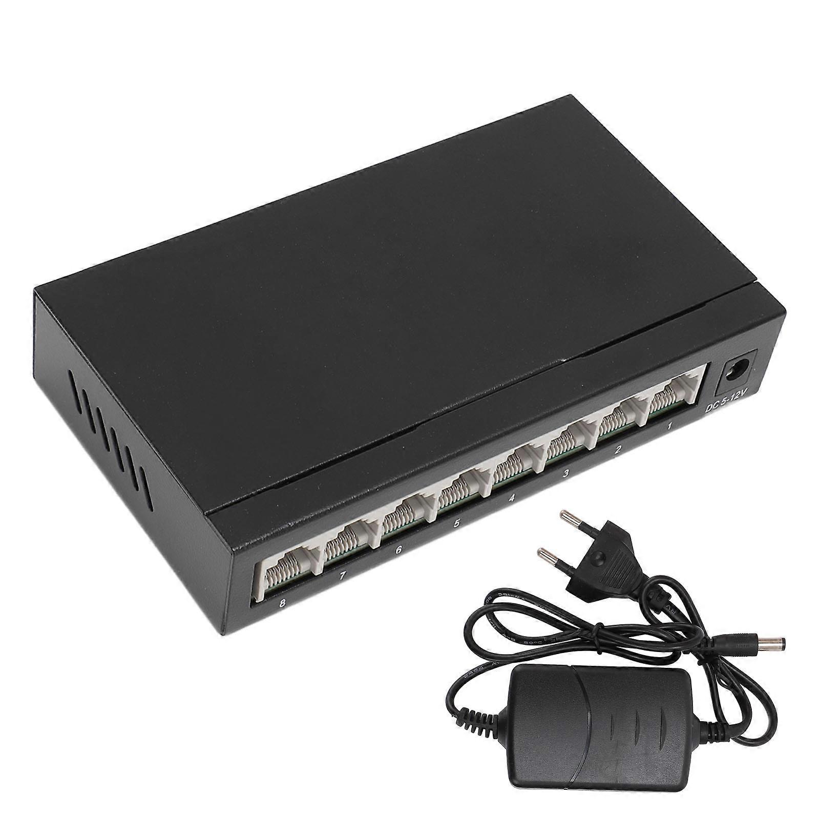 Fast Ethernet 8 Ports 10 100 1000Mbps Anti Thunder Auto Negotiation MDI MDIX RJ45 Network Switch 100‑240V