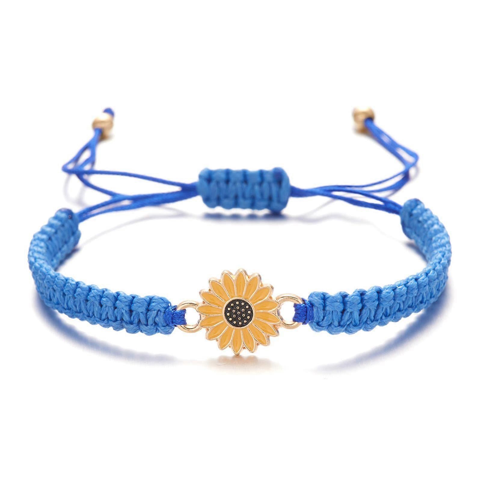 Sunflower Bracelets Adjustable Boho Suniçi Daisy Chamomile Handmade Braided Rope Bracelets