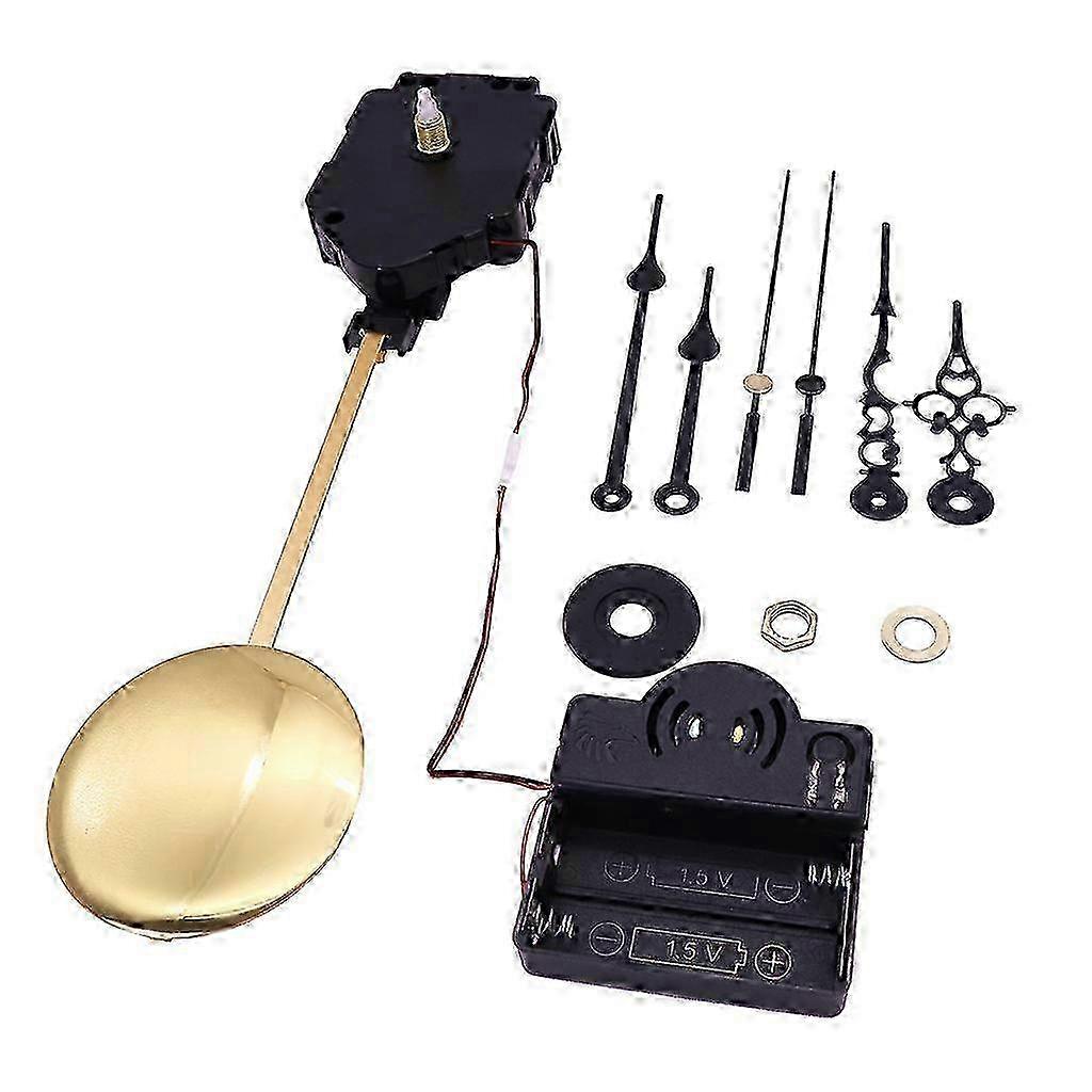 Silent Wall Clock Mechanism with Music Box Movement and Pendulum