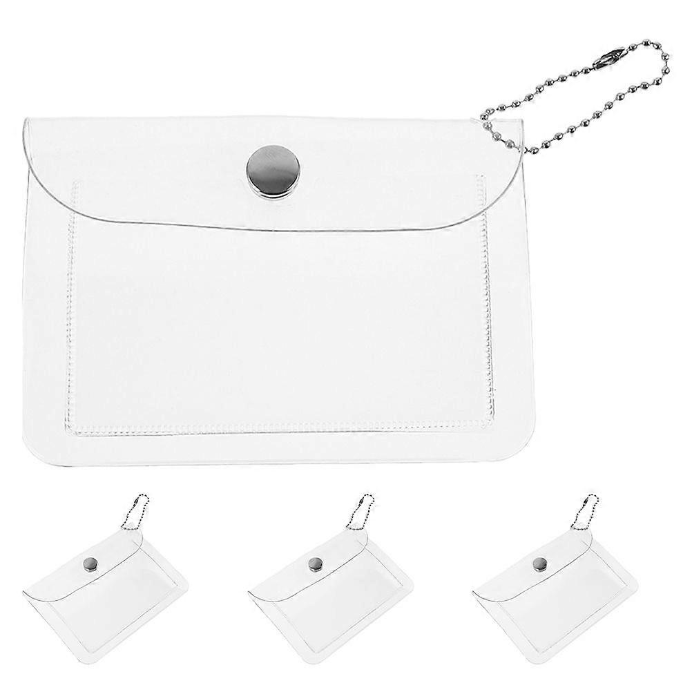 4pcs Transparent Coin Purse Portable Storage Bag Mini Notebook Protector Lightweight and Compact Ideal for Students and Office Workers