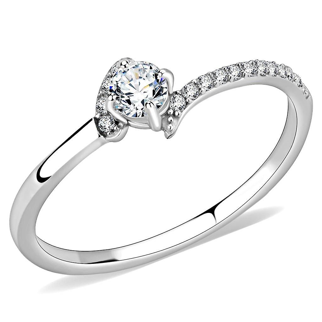 no plating Stainless Steel Ring AAA GRD CZ Clear DA152 for Women Style High