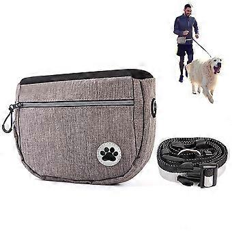 Large Capacity Pet Treat Bag Training Storage Outdoor Walking Multifunctional Waist Pouch Grey Durable Lightweight Design Adjustable Bel