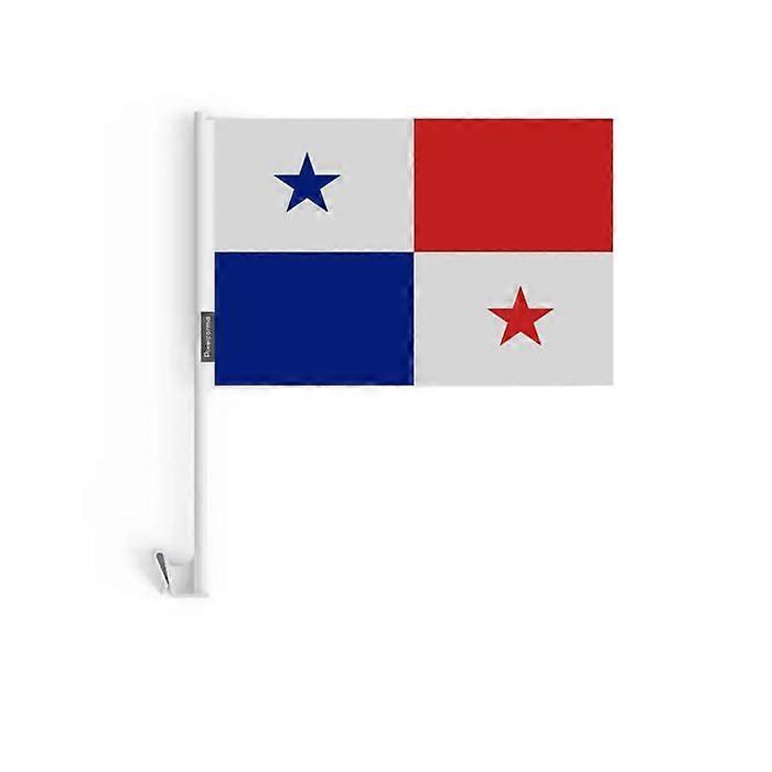 Car Flag - Panama - 10 Pieces - 14 x 21 cm - Polyester - Double-Sided Print