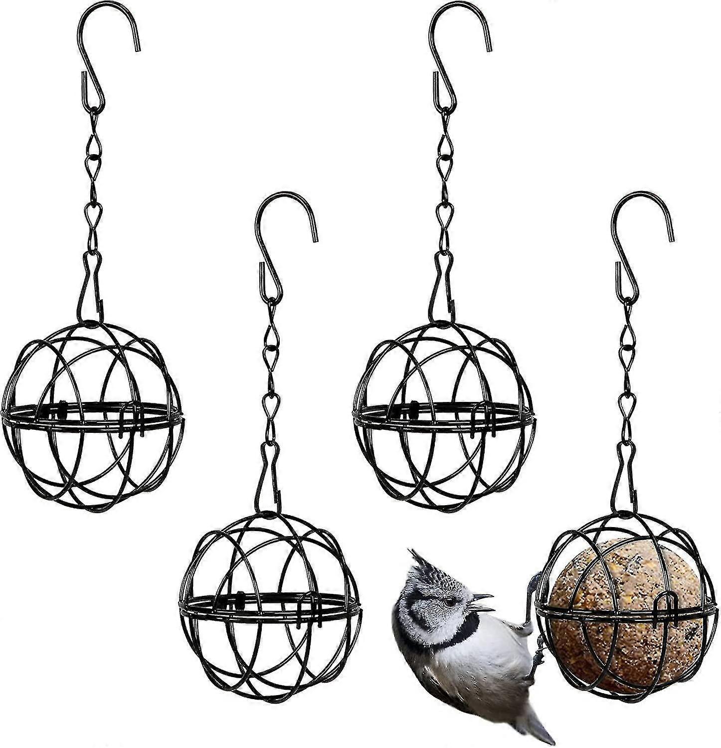4 Fat Ball Holders, Hanging Bird Feeder, Metal Bird Feeder With S-Hook