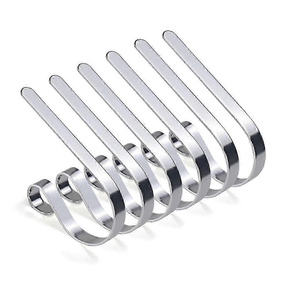 Set of 6 Christmas Mantel Hooks for Stocking Holders, Fireplace Decor Clips with Sock Hangers (6 Pack)