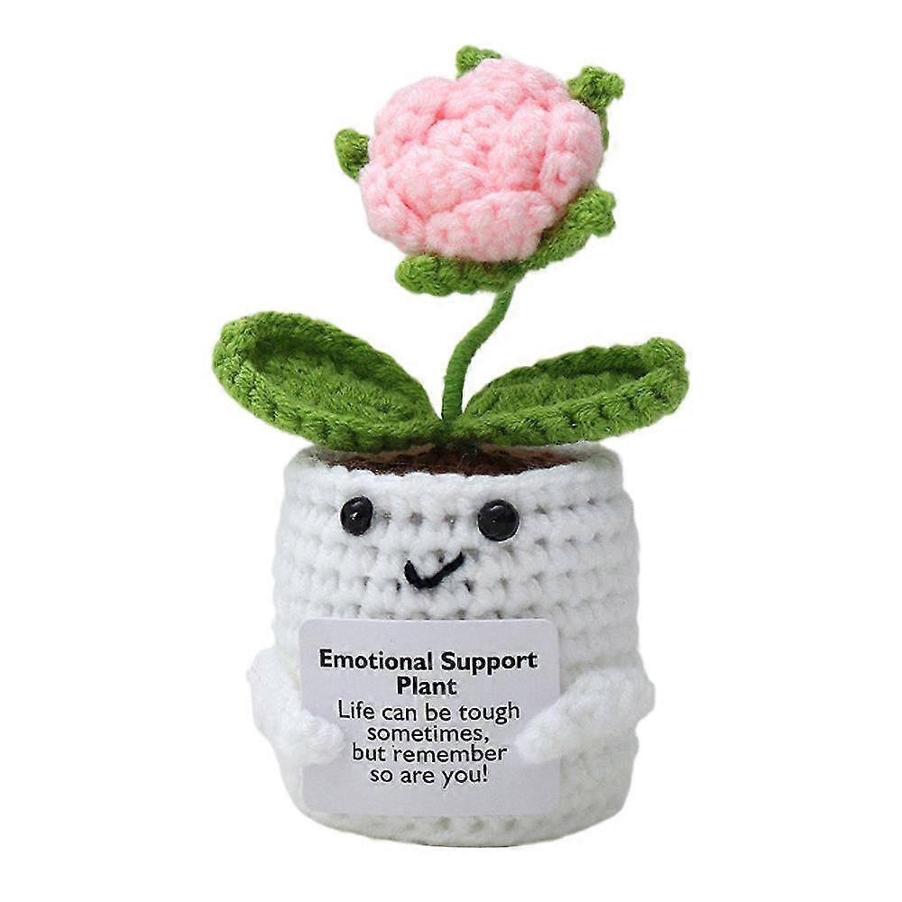 Fait à la main crochet rose Rose fleur bouquet en pot fête des mères grand-mère maman cadeau