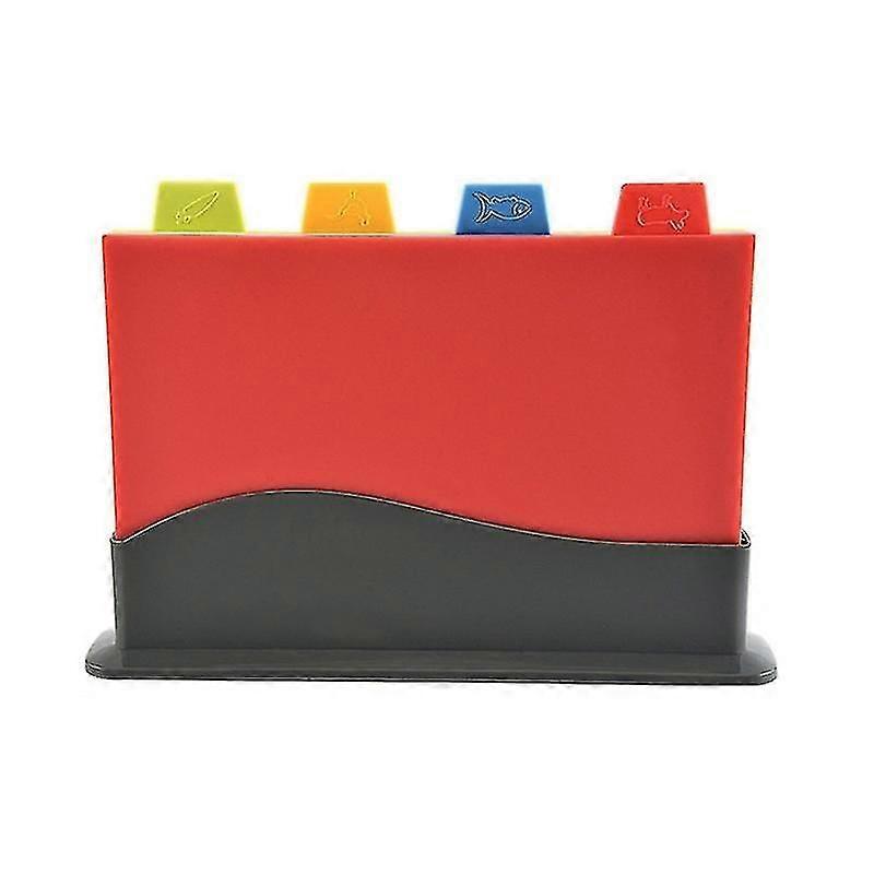 4 Pcs Plastic Cutting Board With Extra-thick Shelf Non-slip