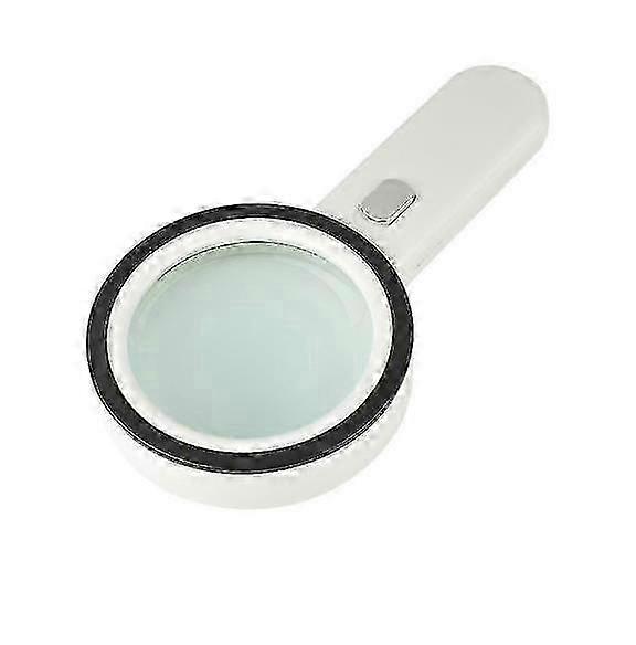 Magnifier Reading Magnifier With Light, 30x Magnifier With 12 Led Lights To Magnify (1 Piece, White)