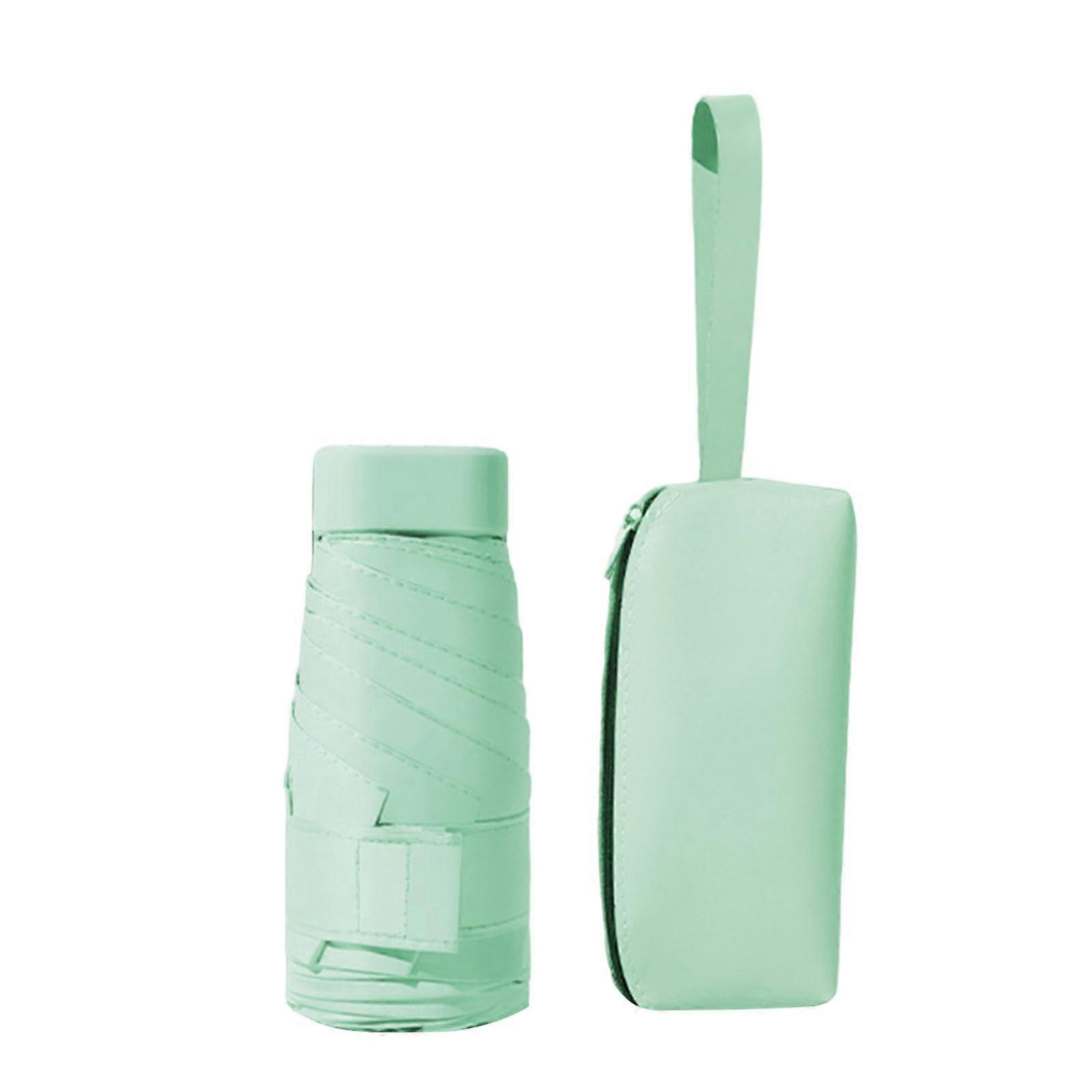 Small Umbrella Practical Pocket Size Rain Cover UPF 50 with Storage Bag Set for Women