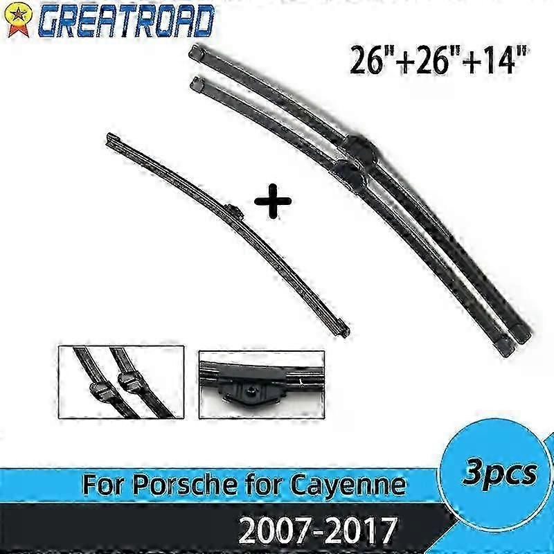Wiper Lhd Rhd Front Wiper Blades For Porsche Cayenne 2010- 2017 Windshield Windscreen Front Window 26"+26"+14" 2025