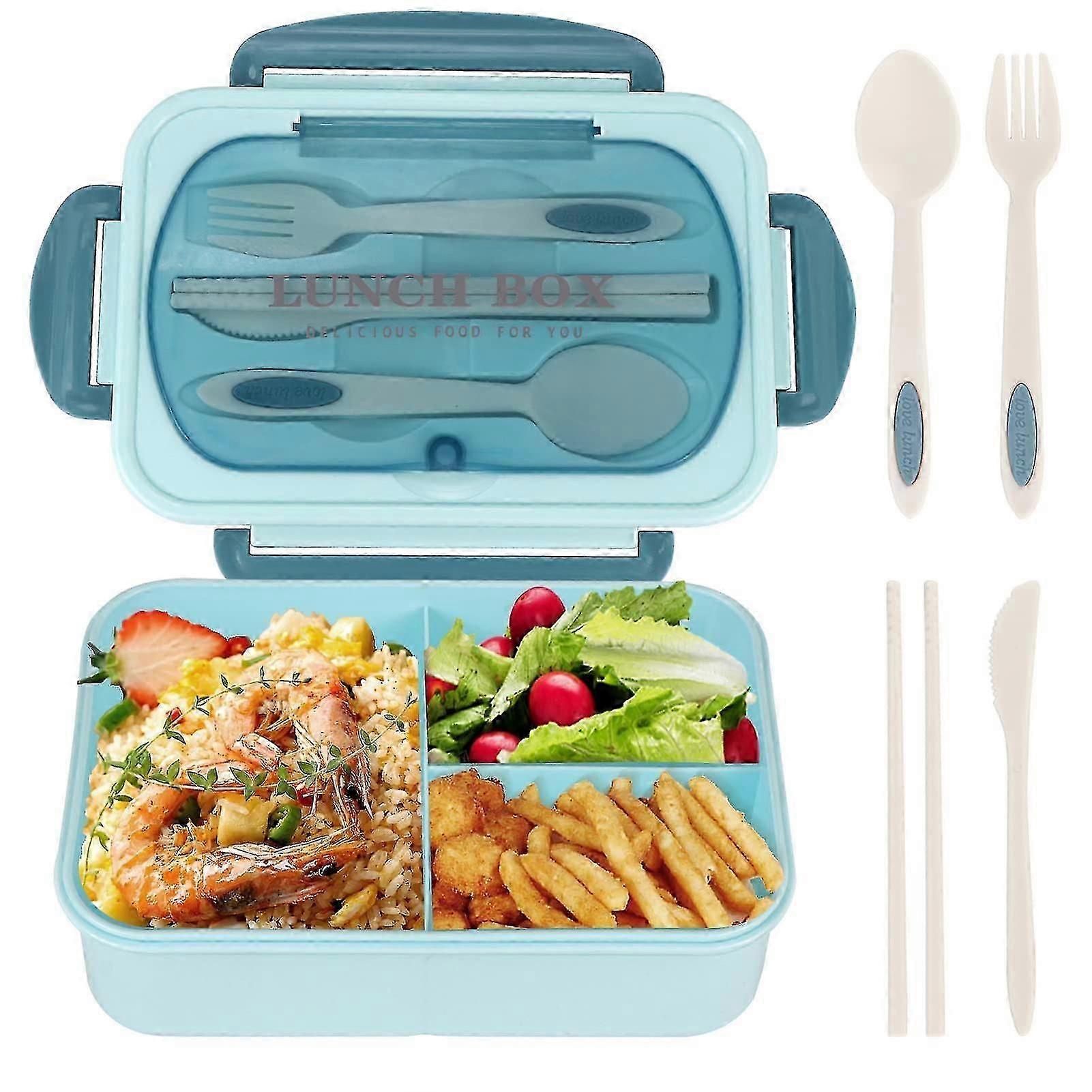 大人用ランチボックス、1200mlキッズ弁当ボックス3個入り、漏れ防止弁当、調理器具付きランチボックス、グリーン