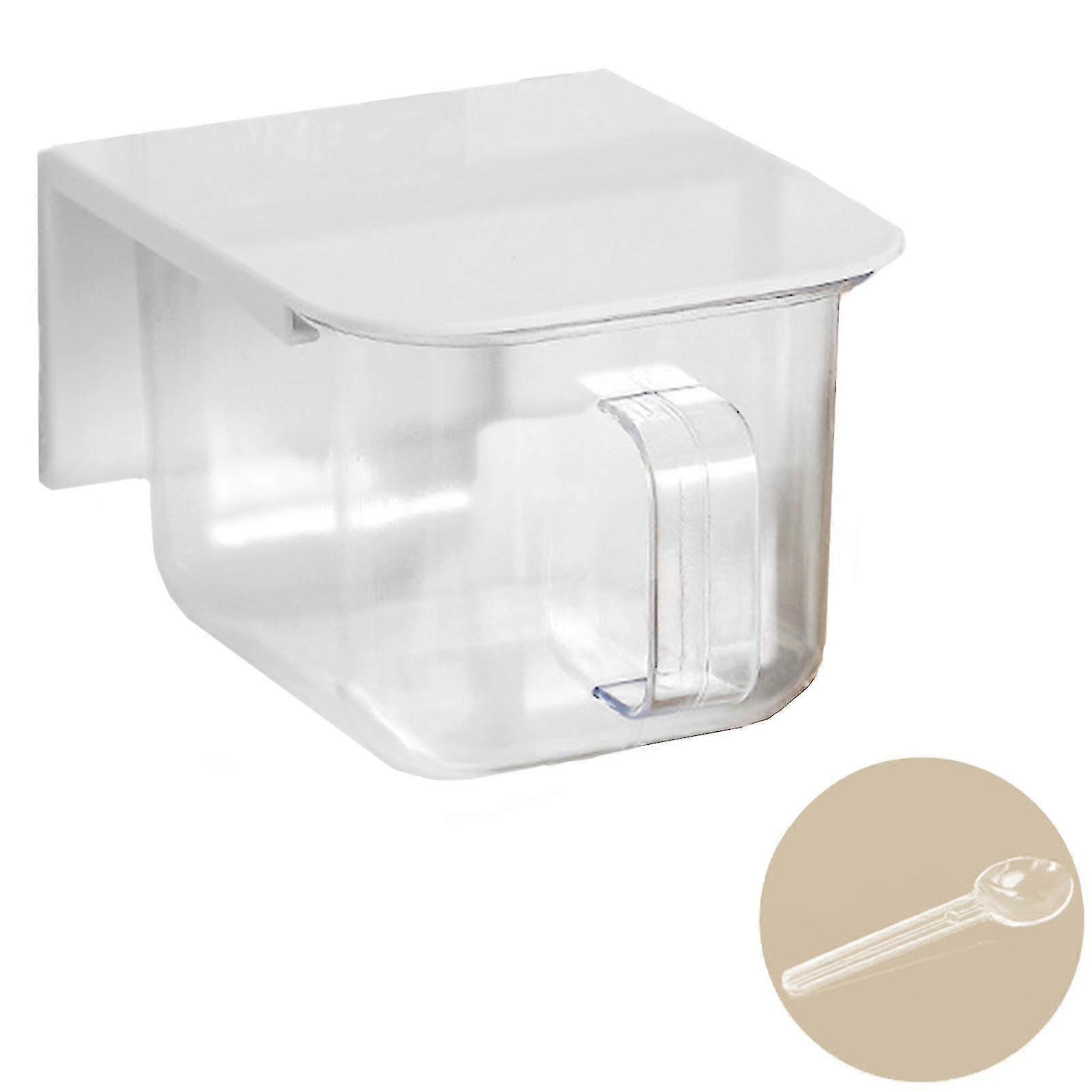 Wall-Mounted Kitchen Spice Box Dustproof Salt Sugar Jar Container White