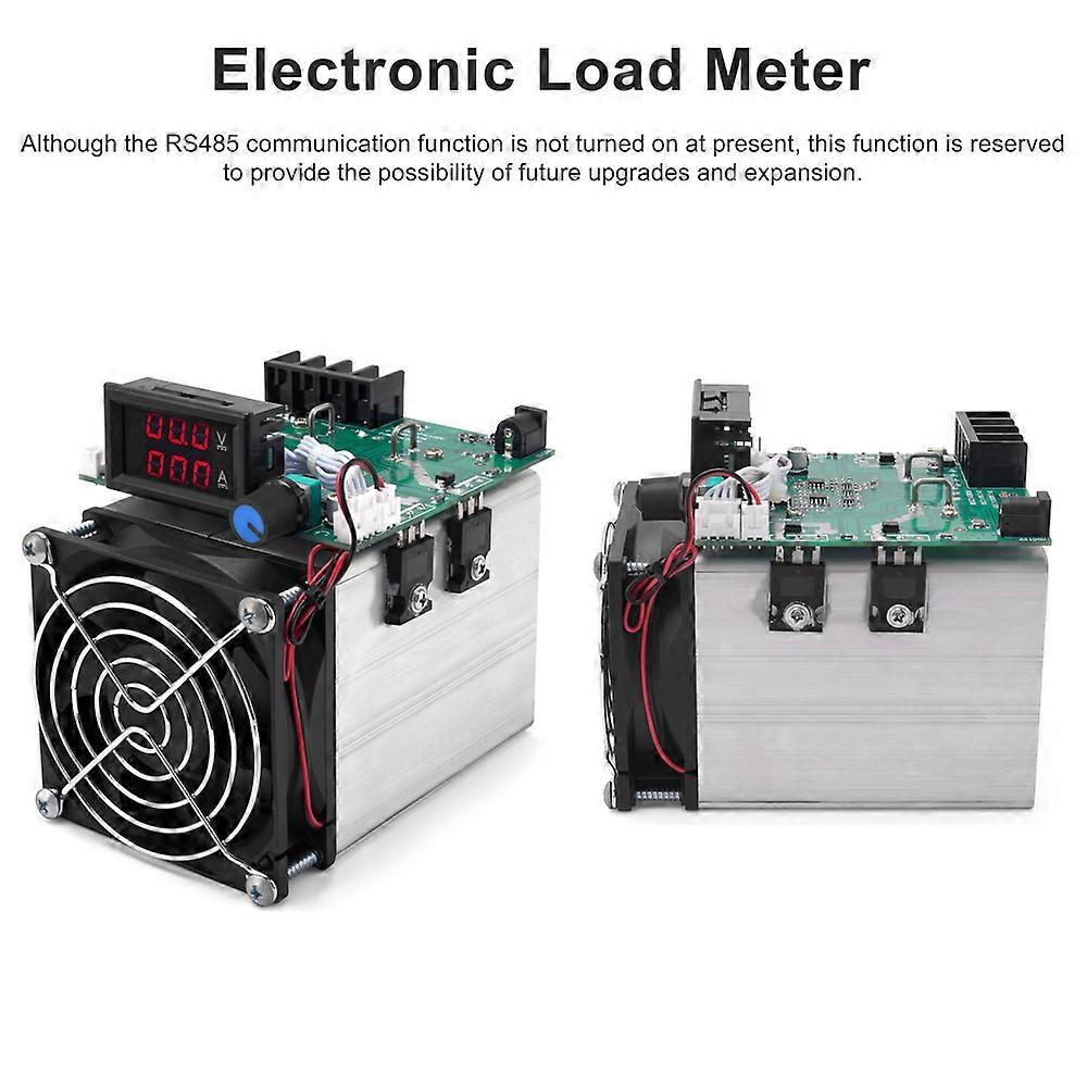 250W Upgraded Electronic Load Meter 1-100V Input Voltage LED Display with Power Lockout Current Display Temperature Protections Fan Delayed Shutdown 
