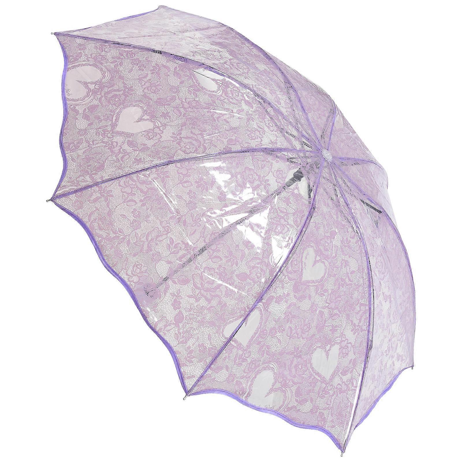 Paraply Foldning Til Kvinder Kompakt Foldbart Design Solbeskyttelse Violet Farve Udendørs Rejse 1 stk