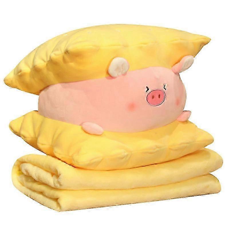 Lovely Cute Animal Sandwich Biscuit Pillow Nap Flannel Blanket Soft Cute Bunny Pig Plush Toy