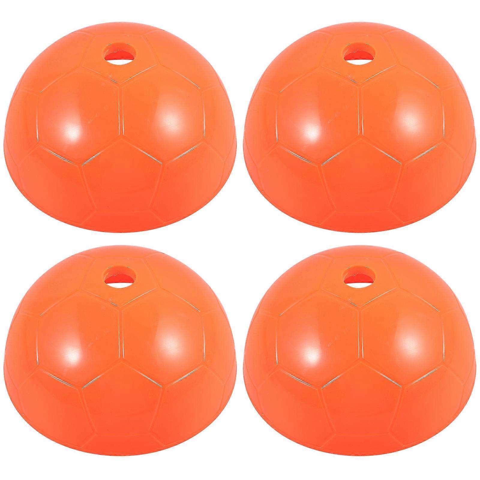 4pcs Bright Orange Soccer Training Disc Cones, Durable PE Material Football Marking Signs for Agility & Coordination Practice, Suitable for Football