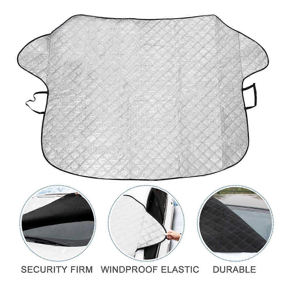 Windshield Cover For Ice Windshield Protector Winter Use Silver 186X120CM Waterproof Snow Proof 1Pack