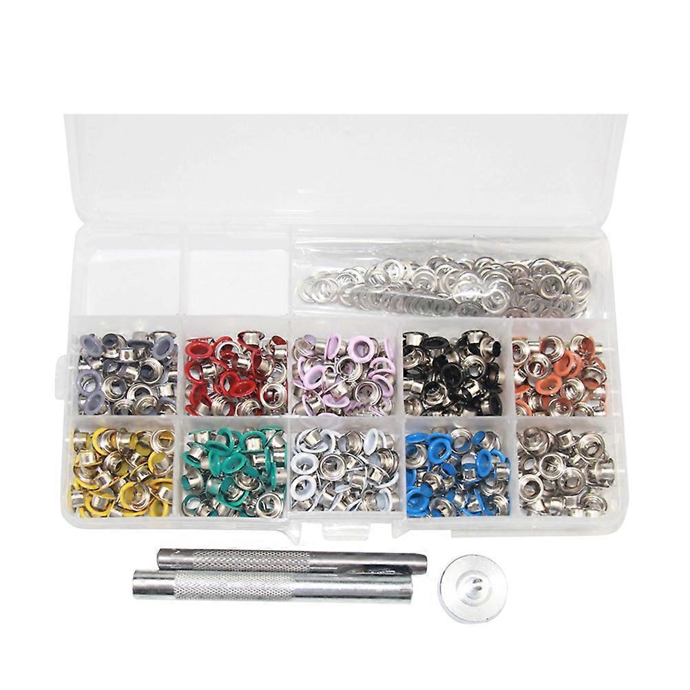 Kit de ilhós com ilhós e ilhós 6mm cores sortidas 300 conjuntos