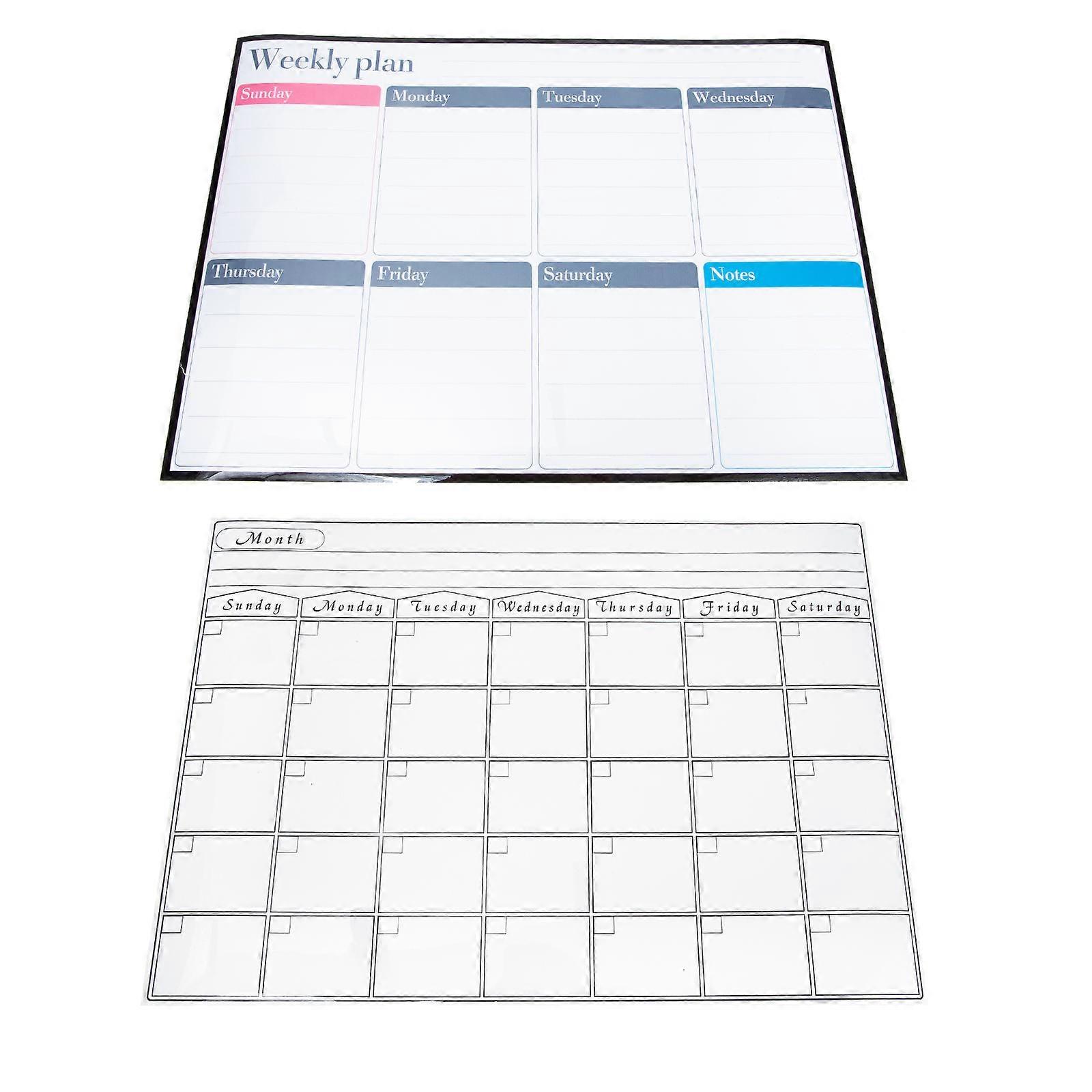 Weekly Planner Magnetic Whiteboard For Office Home School 42x29.7cm Reusable Erasable 1 Set