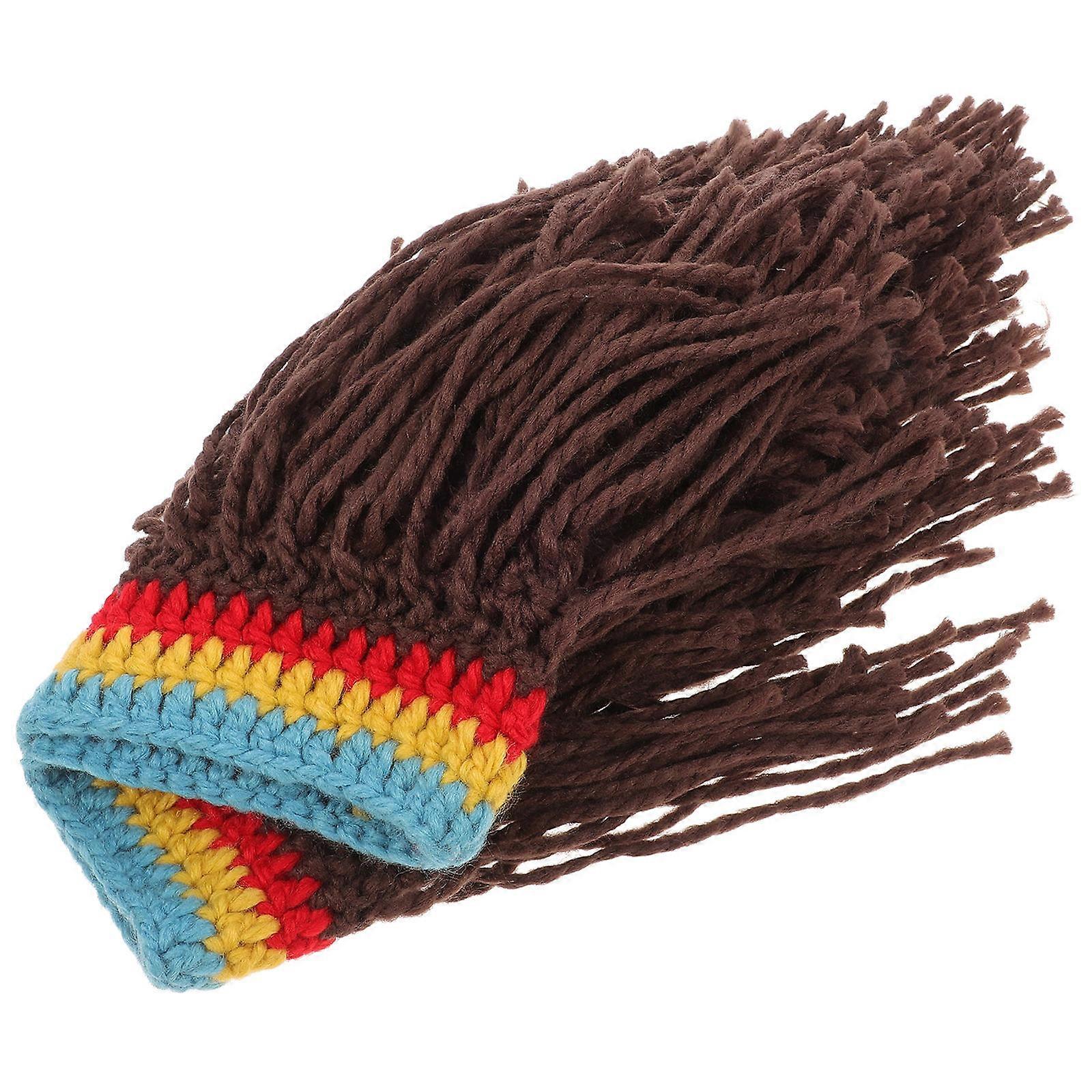 Hats With Hair Men and Women Weird Hats Warm Hat Daily Wear Acrylic Fibers 1Pack