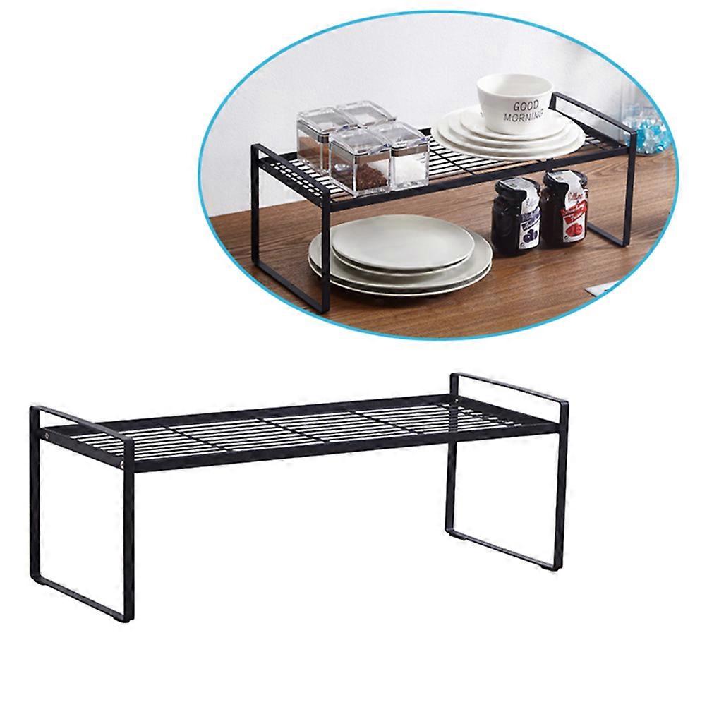Storage Rack Kitchenware Organizer Multi Layer Storage Home Use Black Color 50.30X20.50X18.20CM 1Pcs