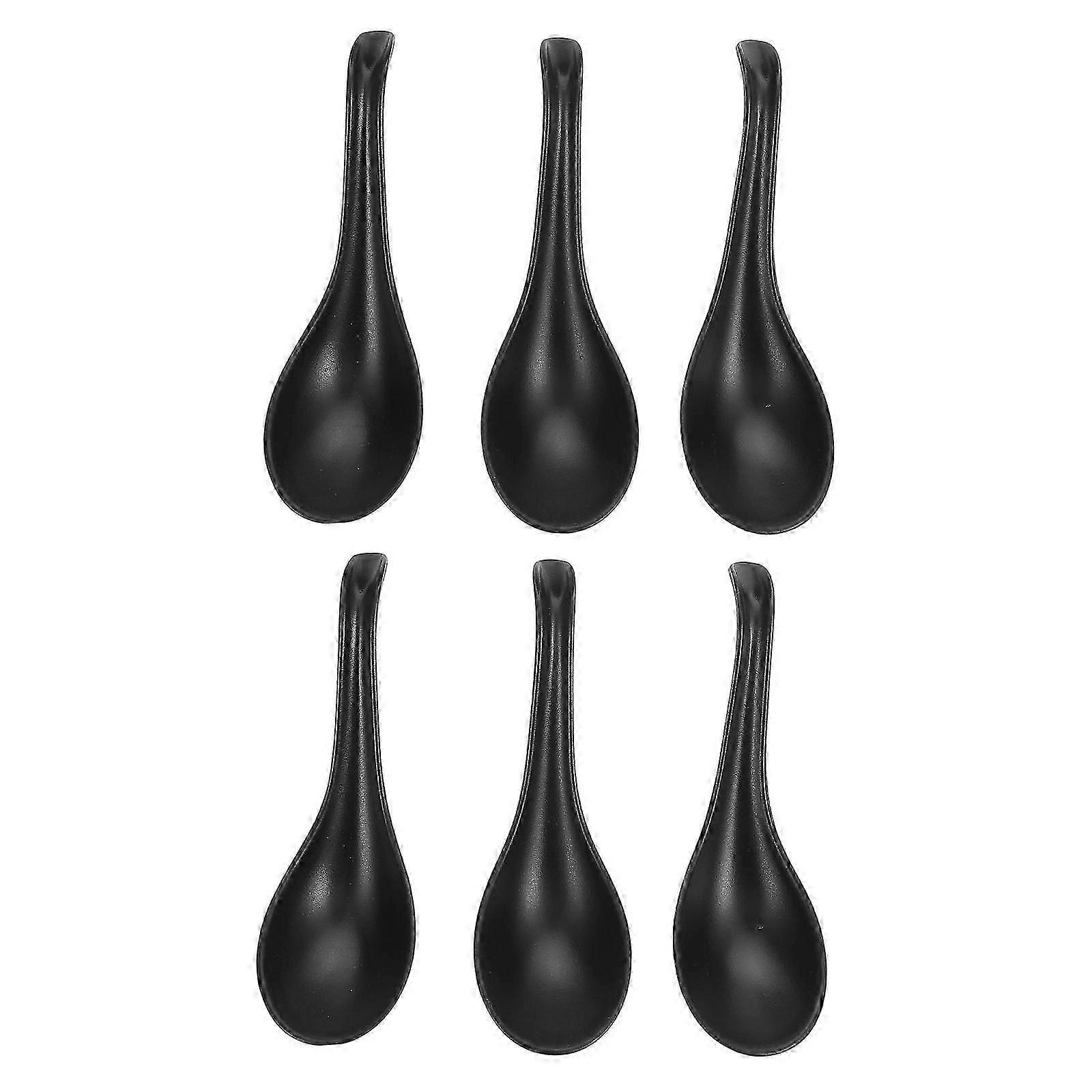 6-Pack Melamine Soup Spoons for Restaurant Tableware and Home Use
