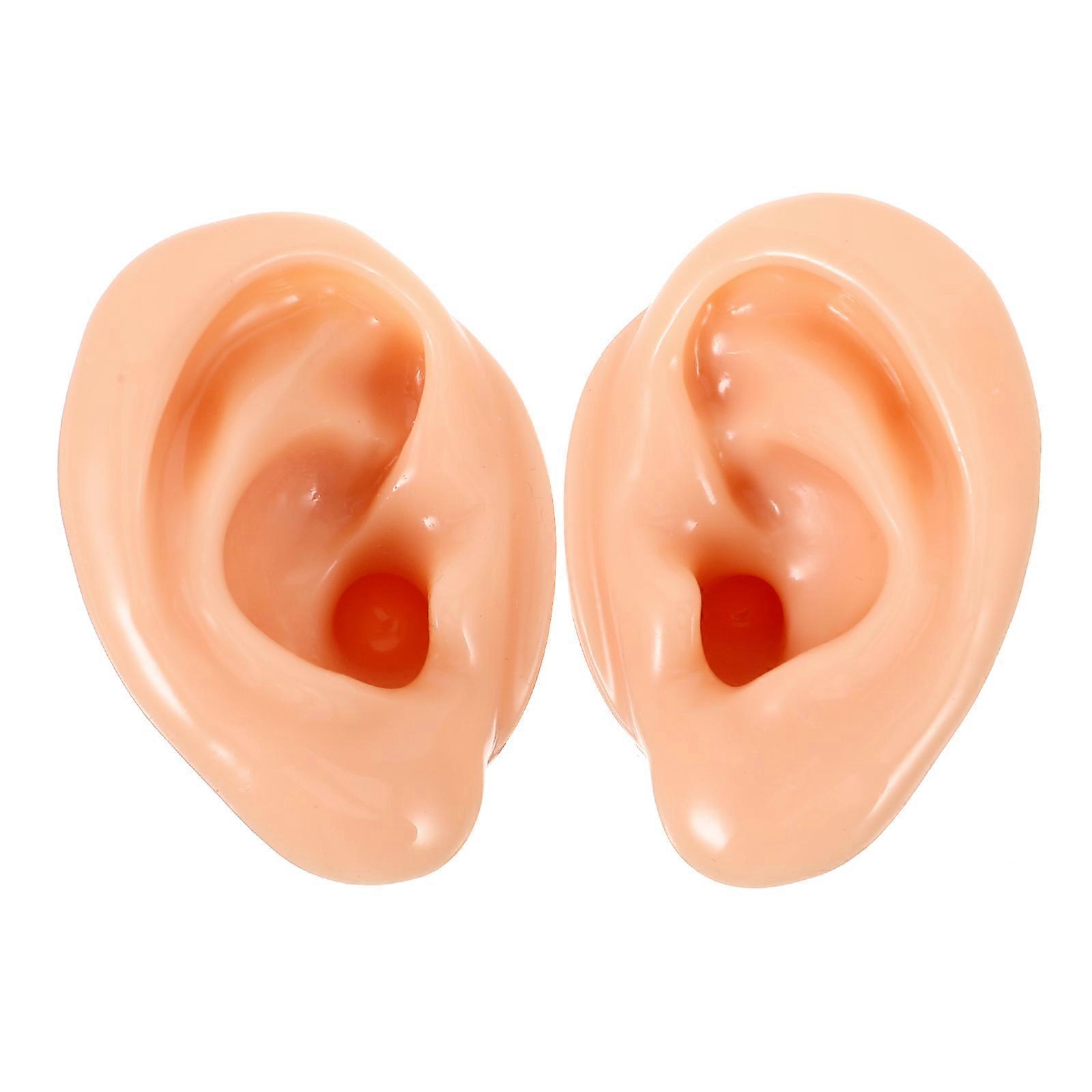 2pcs Silicone Ear Models for Earrings Display Fake Ear Samples Assorted Colors