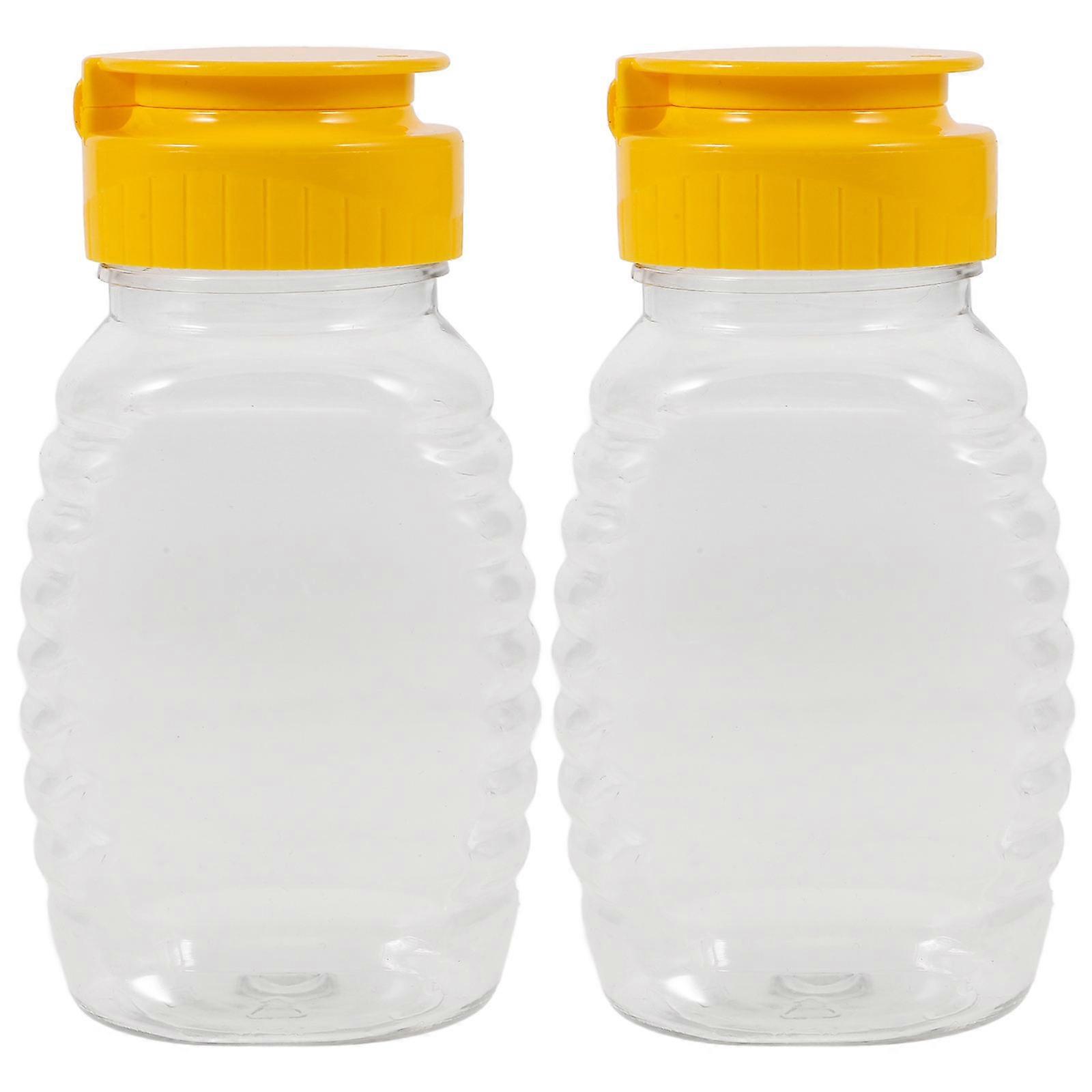 Leakproof Honey Dispenser Bottles Reusable Squeeze Sauce Containers for Ketchup, Mustard, Syrup & Salad Dressing Portable Kitchen Condiment Storage