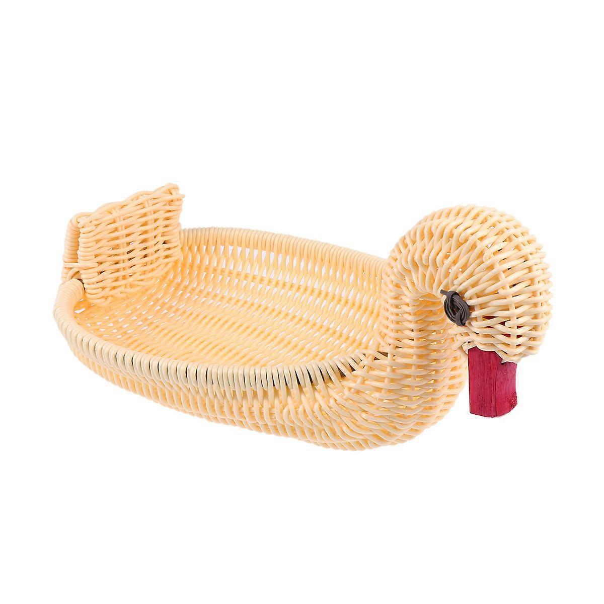 Goose Shaped Basket Potato Basket Home Daily Life Yellow 25x16x10cm 1Set