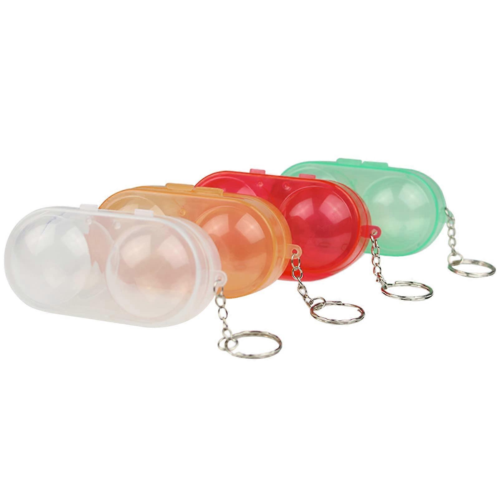 Plastic Ball Storage Box with Key Chain for 2 Training Balls - Durable Sports Accessories Case for Table Games