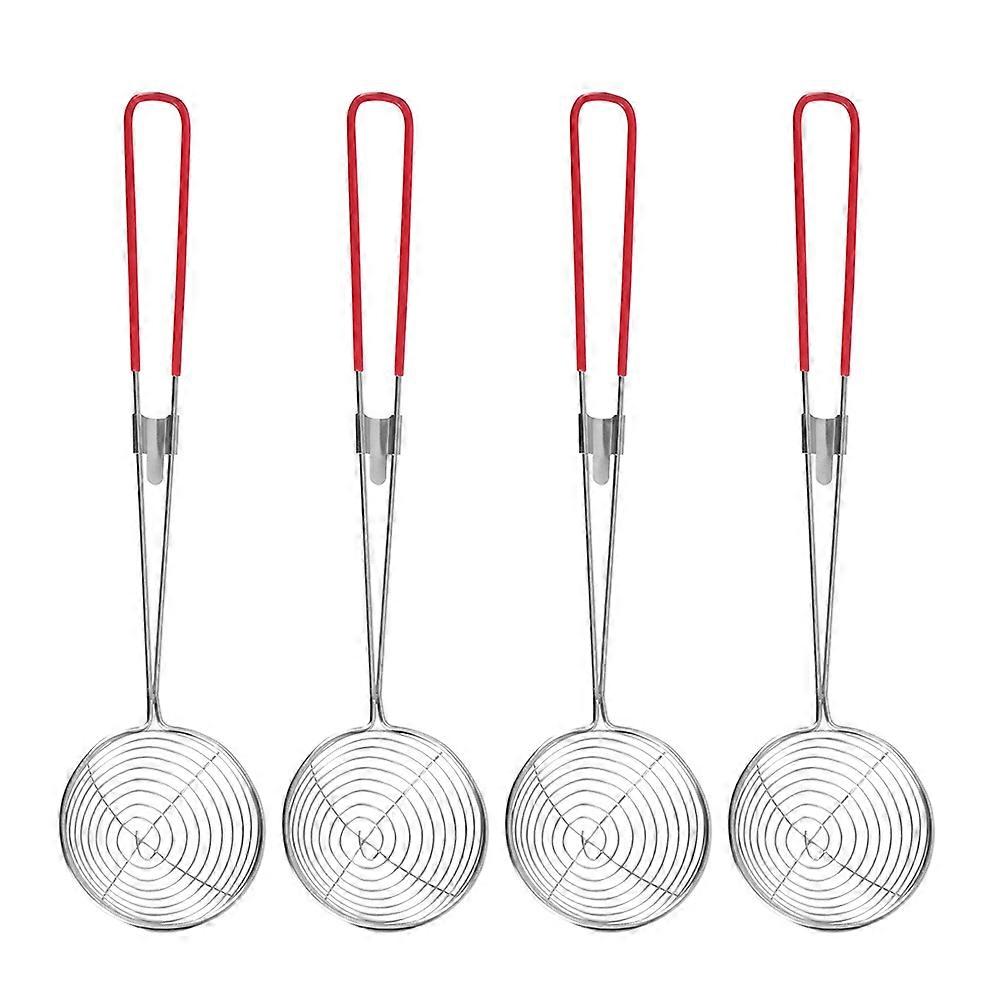 Stainless Steel Wire Skimmer Spoon with Small Mesh Strainer for Deep Fryer, Hot Pot, Noodles, and Dumplings – Design with Handle