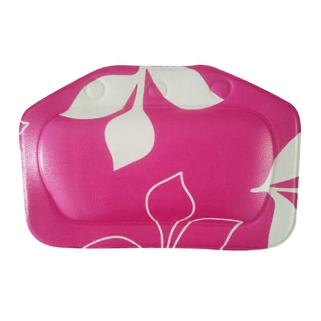 Bathroom Foam Sponge Soft Bathtub Pillow Bath Headrest Suction Cup Rose Red