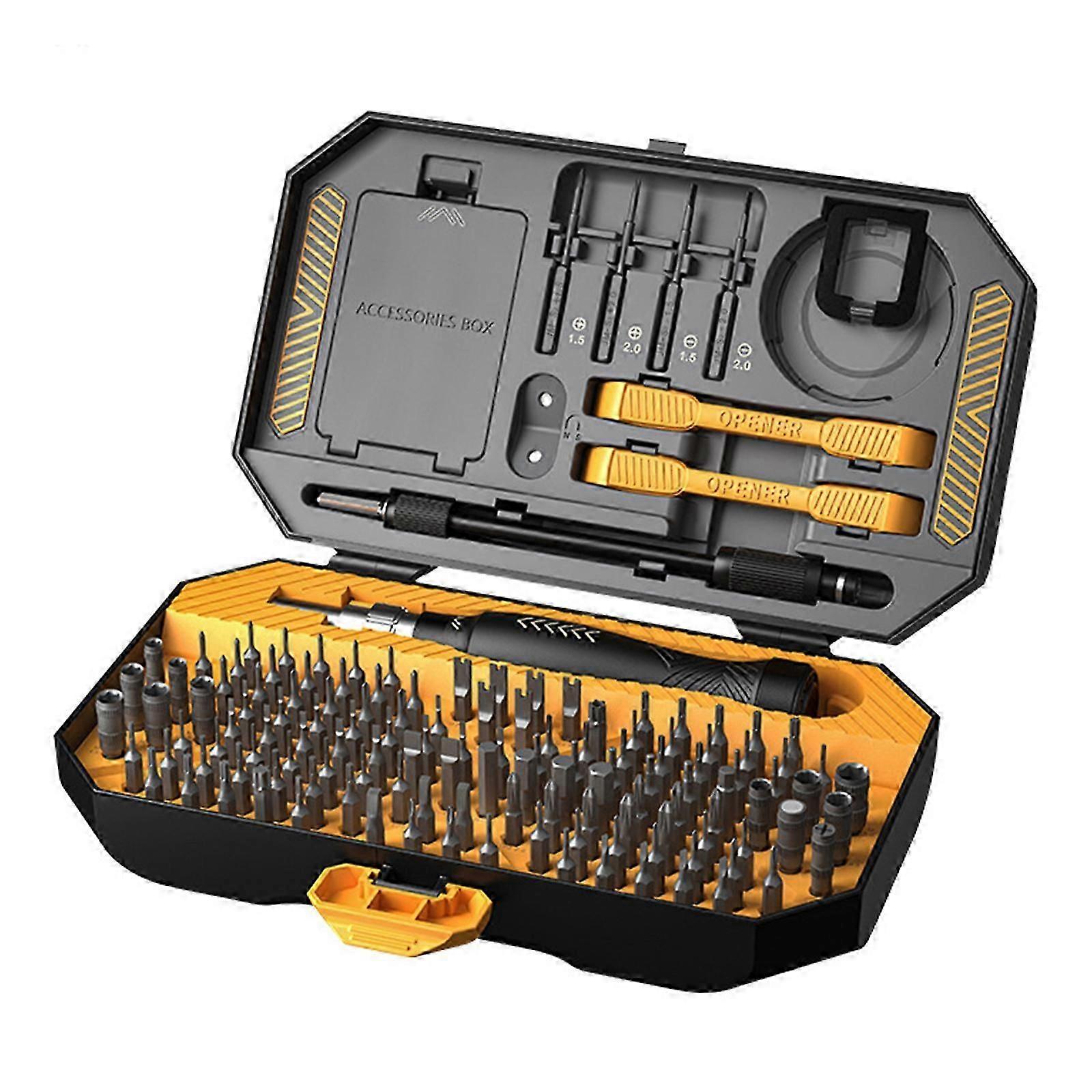 145 in 1 Screwdriver Ergonomic Handle with Magnetic Tip Suitable for Easy Storage Convenient Computer Laptop Repair Work