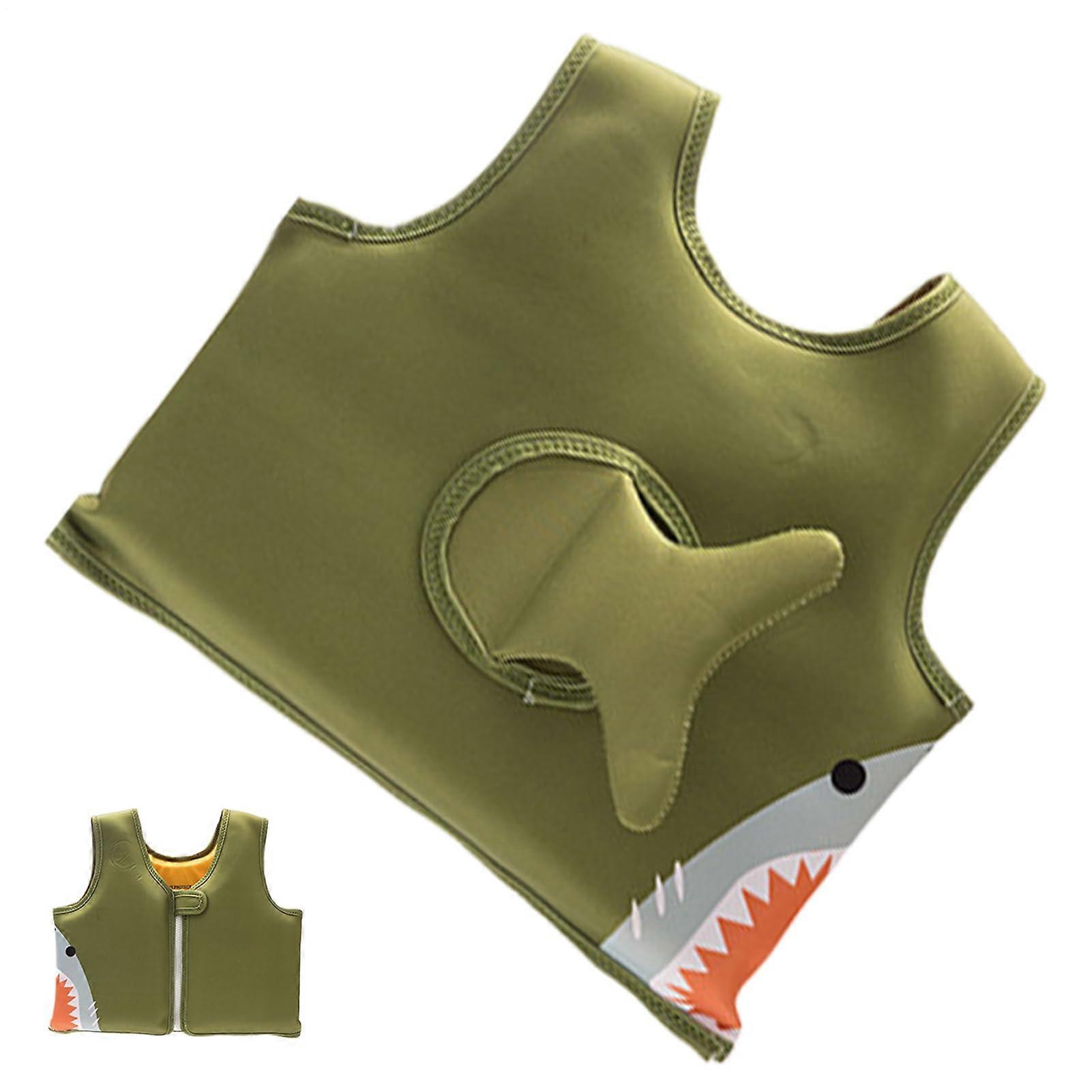 Swim Vest for Kids 20-50 lbs, Double Layer 30 mm Sponge-Filled Float Jacket, Green Baby Pool Floating Vest 32x32x8 cm