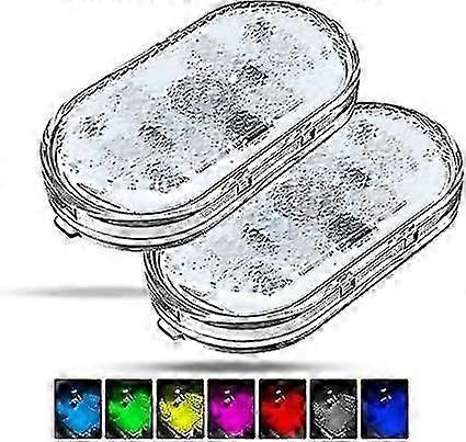 2 Pz Ricaricabile 5v Led Touch Wireless Auto Luci Rgb 7 Colori Regolabile Interno Usb
