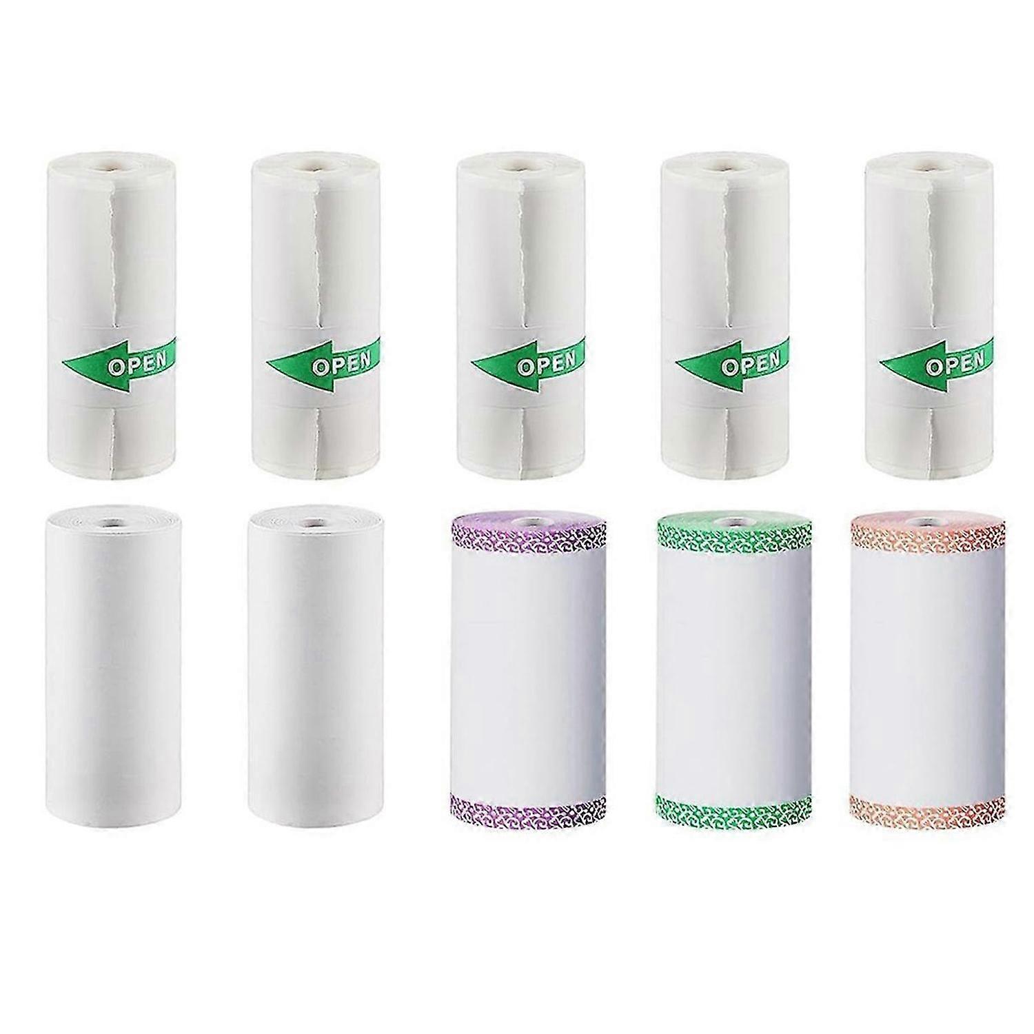 10 Rolls Thermal Paper Self-Adhesive Sticker Paper, for Mini Sticker Receipt Printer Portable Therma