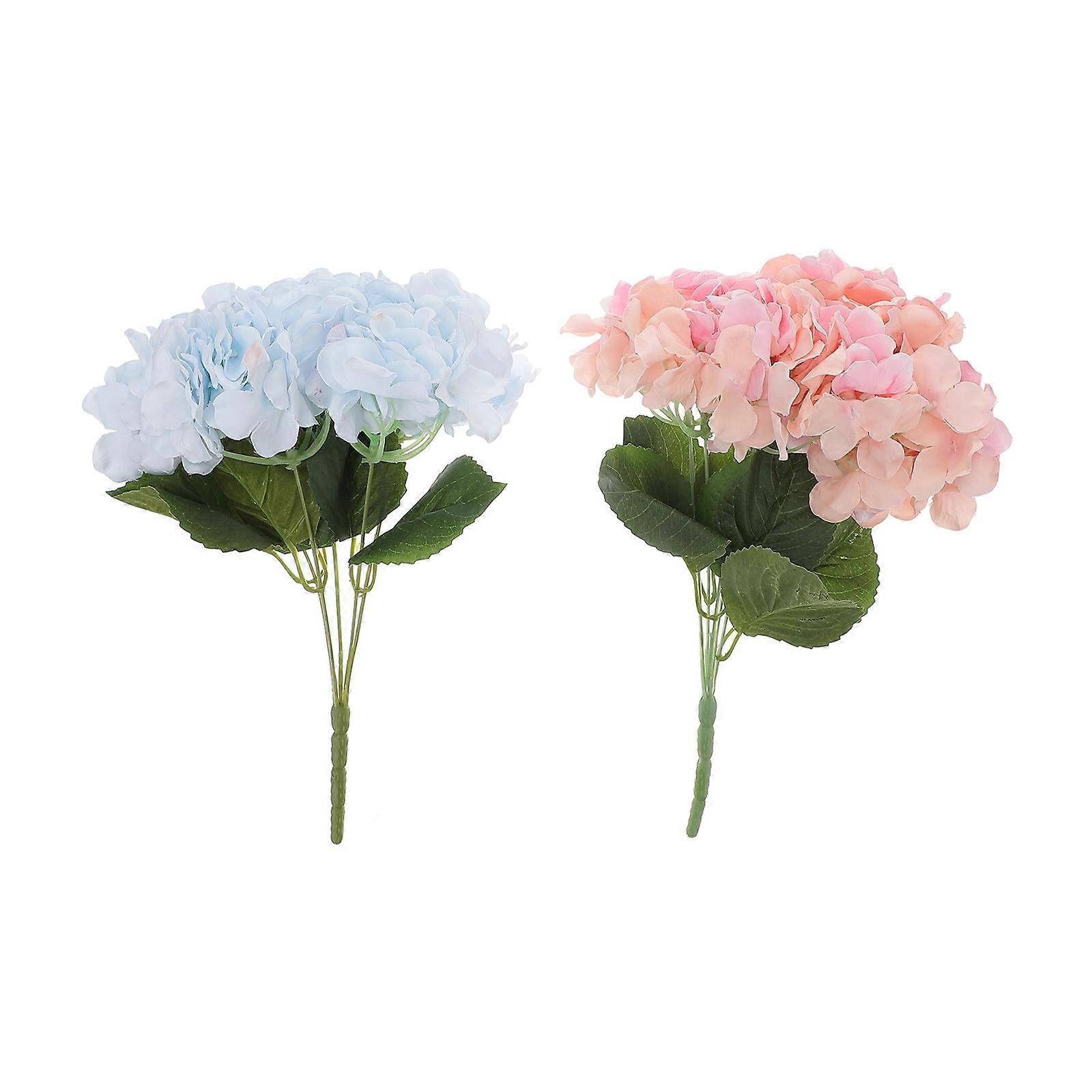 Silk Hydrangea Flowers for Decor Assorted Color Fabric Artificial Flower Scene Layout 2Pcs