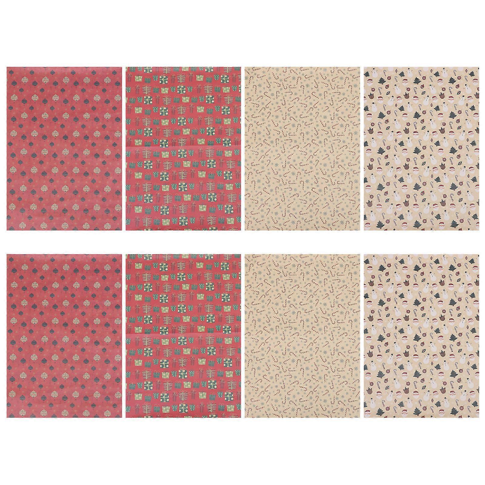 Novelty Wrapping Paper Party Home DIY Assorted Color 70x50x0.1cm Kraft Paper 8Pcs