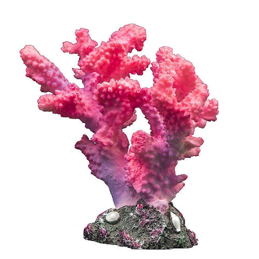 Fish Decorations For Tank Resin Tree Micro Landscape Adornment Aquarium Decoration Rosy 16X15.6CM 1Pc