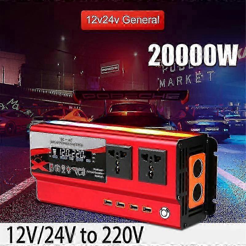 6000 واط 12000 واط 20000 واط سيارة العاكس الطاقة العاكس العاصمة إلى AC 12V 24V إلى 220V محول جهد السيارة مع شاحن USB للهاتف اللوحي