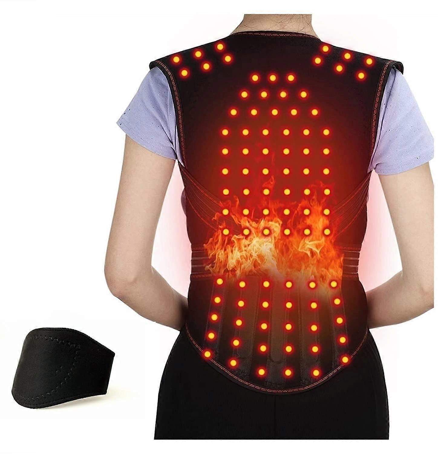Posture Corrector Decompression Support Belt for Full Back, Magnetic Self Heating Belt for Lumbar Spine, Shoulders
